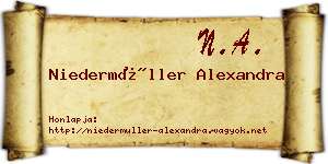 Niedermüller Alexandra névjegykártya
